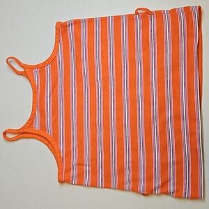 Vintage Berkshire Tank Top 8 kids girls orange purple white 60s 100% cotton